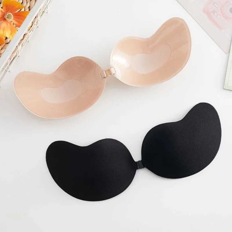 Reusable silicone bust padded cover stickers mango breasts self-adhesive invisible bra lifting strap push up strapless braXJ250324