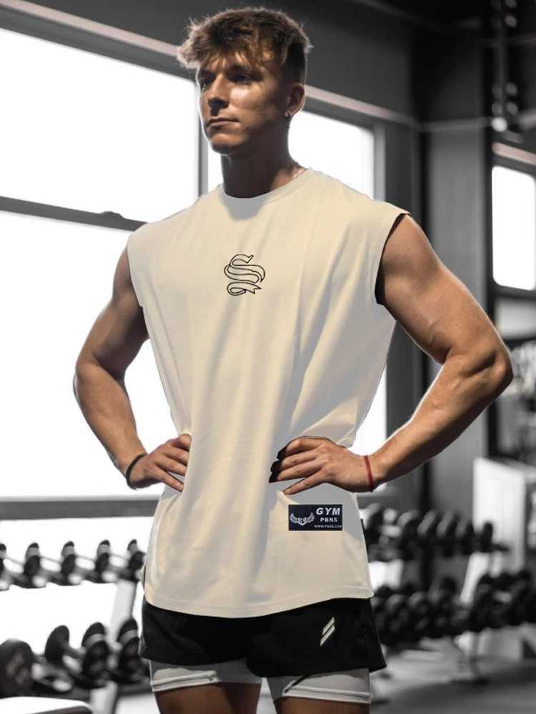 Summer Sleepless T-shirt Mens Sports Tank Top Loose Fast Dry Breathable Running Fitness Clothing Men X250324