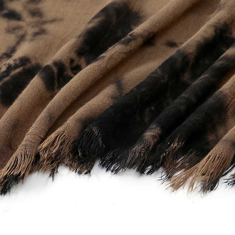 Tie dye Modal headscarf made of synthetic silk and cotton shawl suitable for warm plain scarves large-sized scarves Islamic headscarf size b85 * 72cm 