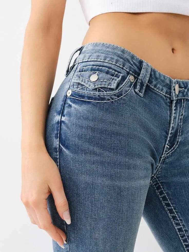 Sexy Women Pencil Leggings American Retro Trend Haruku Hip Hop Pocket Embroidered Slim Jeans Low Waist Y2k Denim Pants