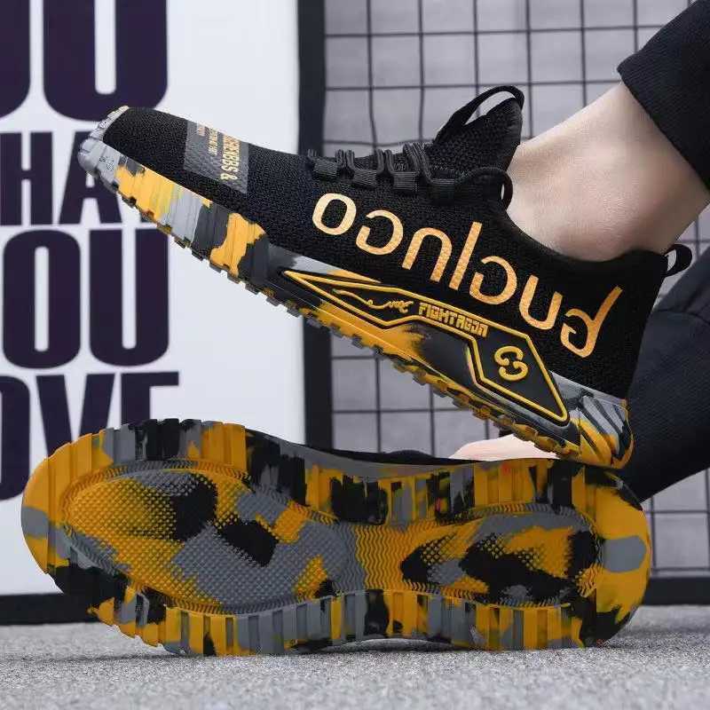 Mens lightweight sports shoes summer new breathable mesh mens sports shoes anti slip soft sole running shoes mens sports shoesXJ250324