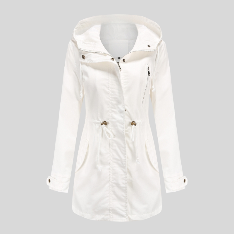 New cotton hooded trench coat women's spring and autumn coat European and American large size loose solid color clothing