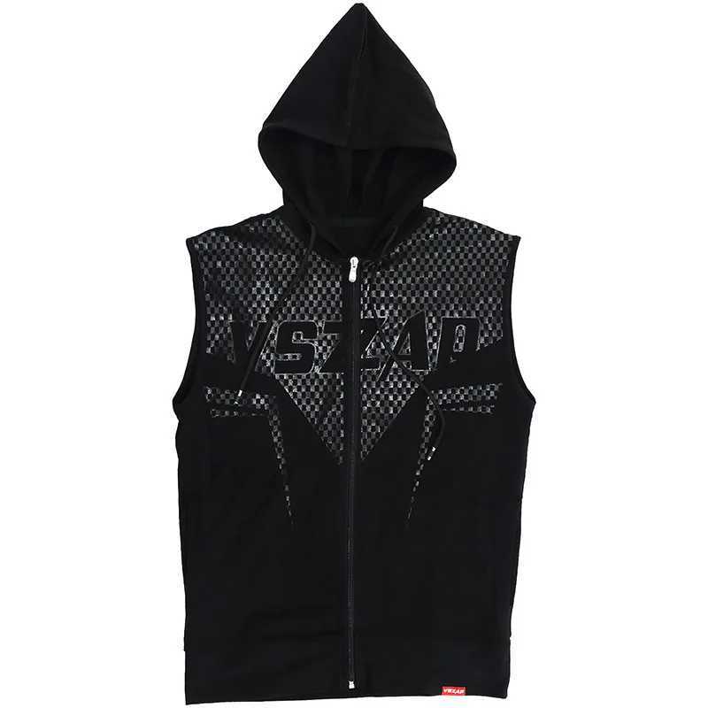 Vszap summer coat sports fitness hooded sleeveless fighting MMA ultra-thin fitness open top vest blade combat suit X250324