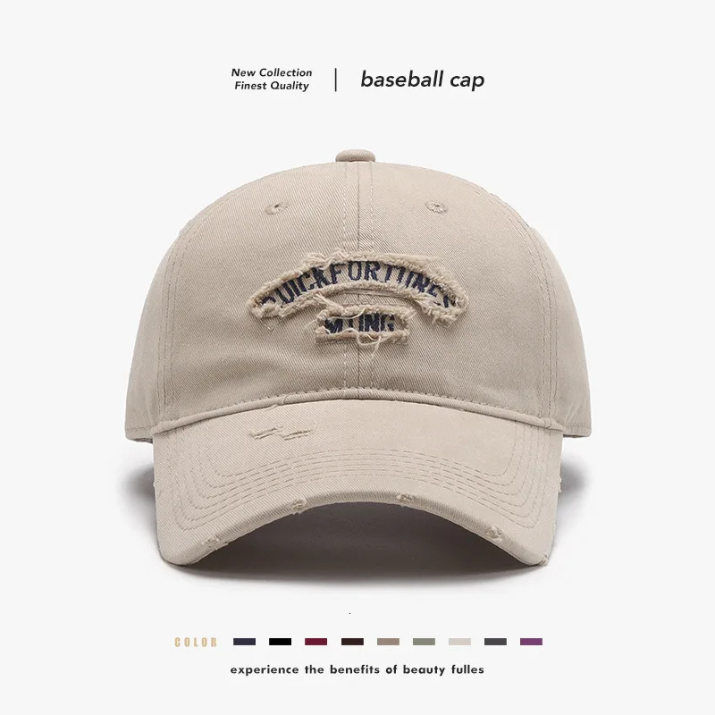Classic Soft Top Visors Letters Patch Men Simple Breathable Black Baseball Cap Windproof Cycling Tourism Women White Peaked Cap 250320