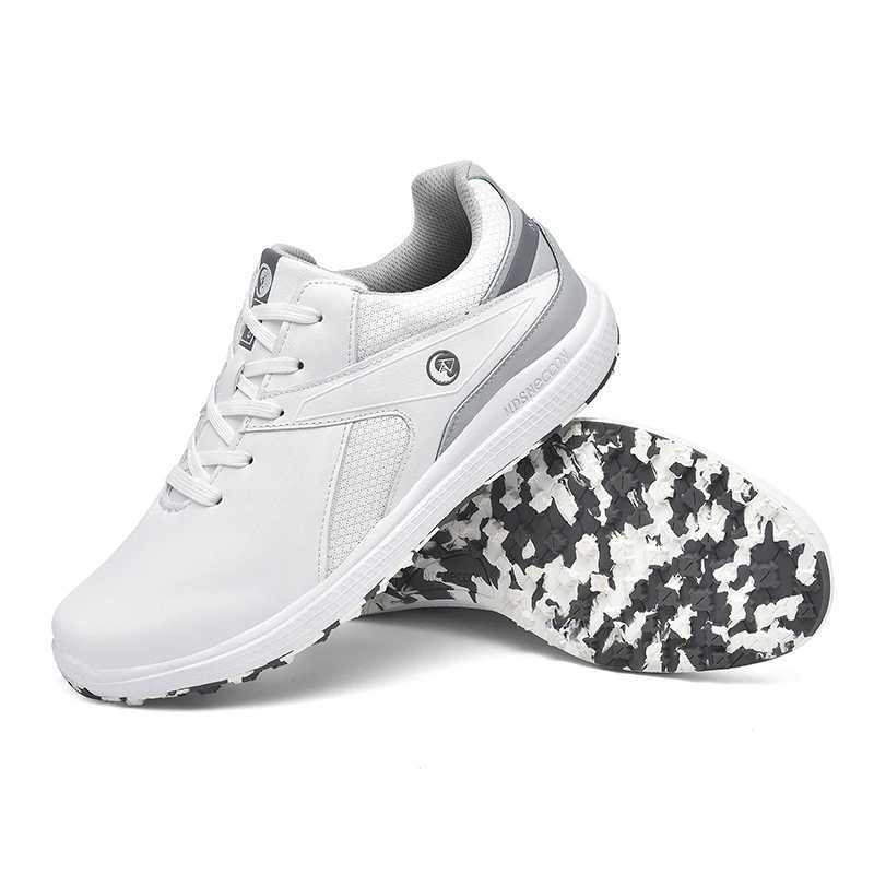 Waterproof Leather Golf Shoes Men Breathable Golf Training Shoes Spikeless Golf Trainers Lace-up Business Casual Travel Sneakers Y250322