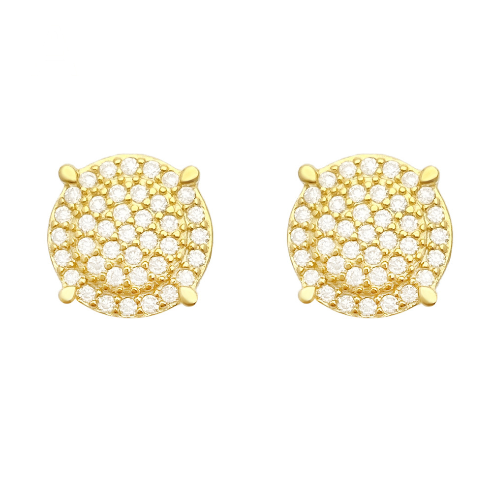 Pass the Diamond Tester Euro-American 925 sterling silver D color vvs Moissanite jewelry earrings classic Hip hop earrings