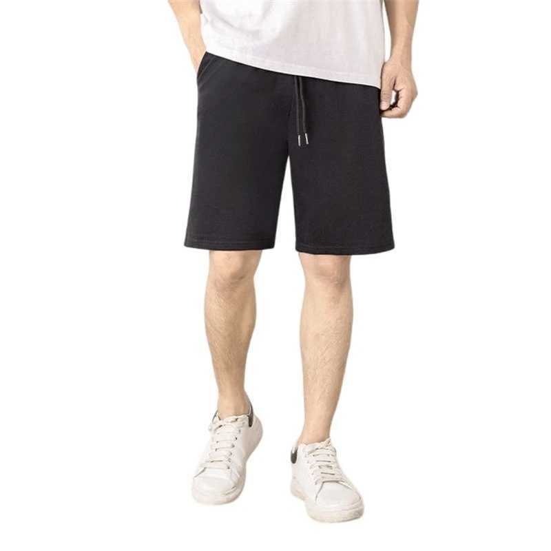 Summer Cotton Men Shorts Solid Color Sweat-absorption and Breathable Casual Panties Keen-Length Size M to 5XLT250324