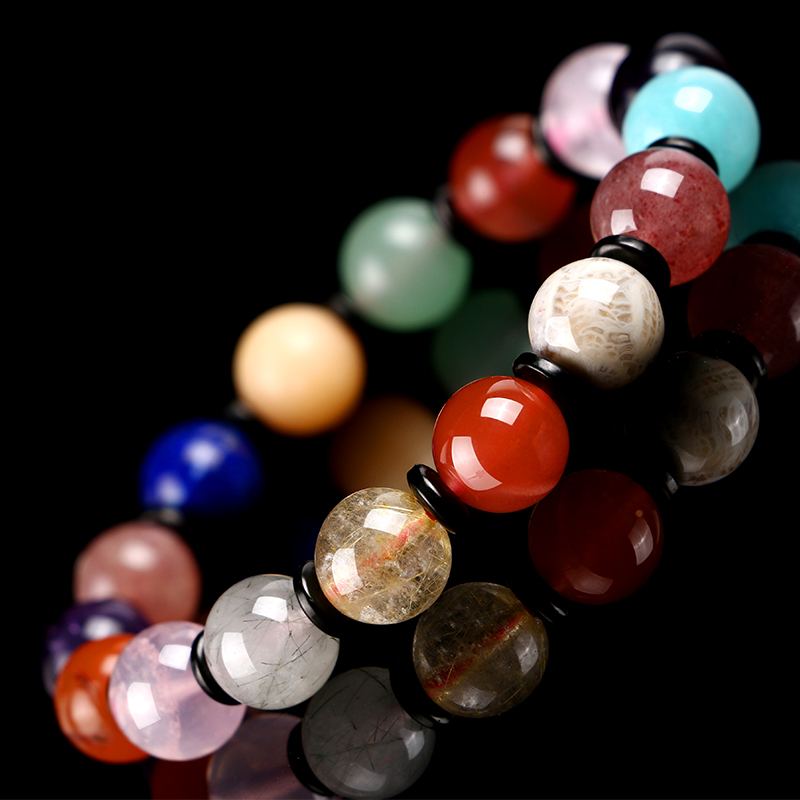Natural Crystal Duo Bao Bracelet Colorful Crystal Strings South Red Lapis Lazuli Lucky Jewelry Couple Men and Women Gifts
