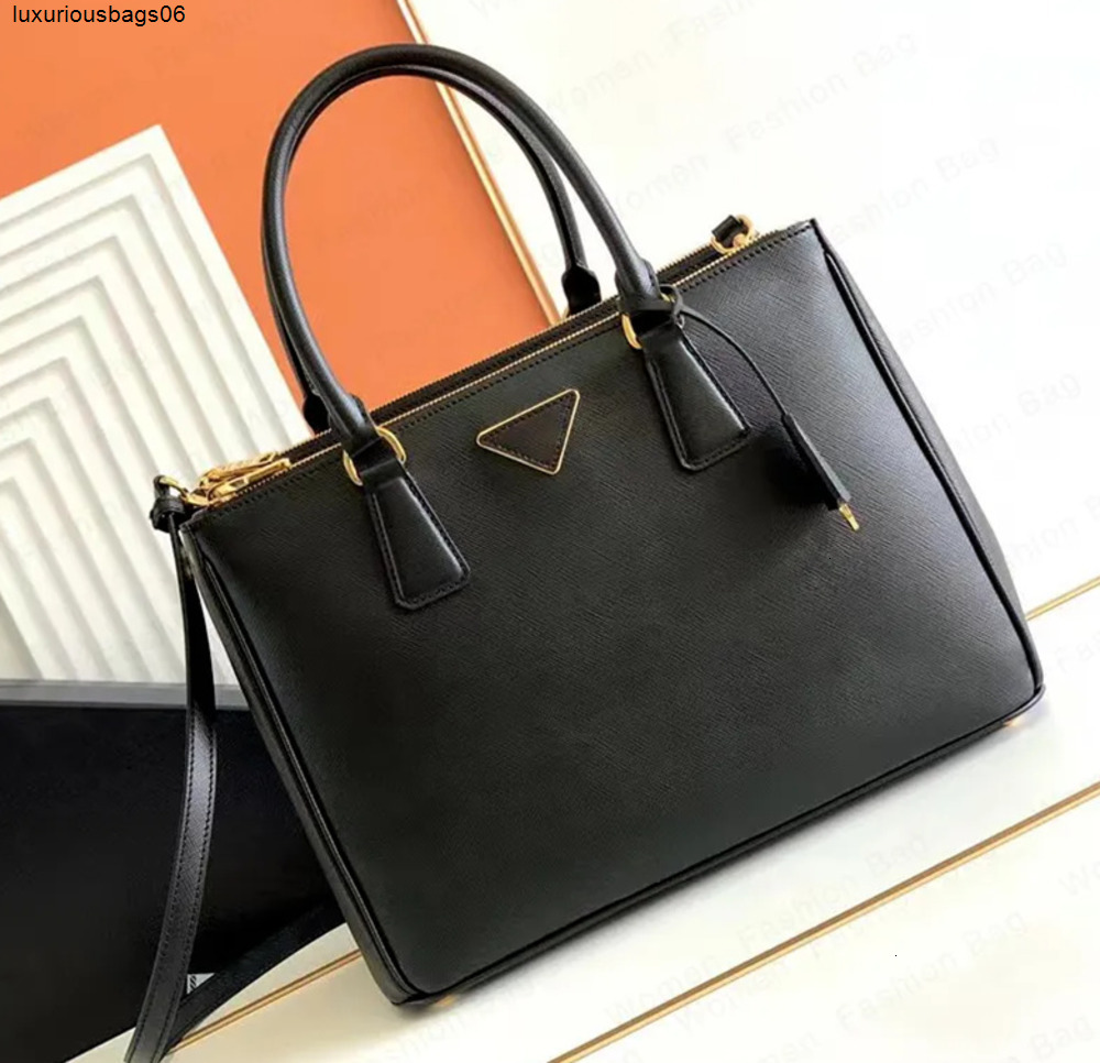 10A Mirror Quality Designer Saffiano Tote Handbag Women Shoulder Crossbody Bag Spriano Leahter Black Bags