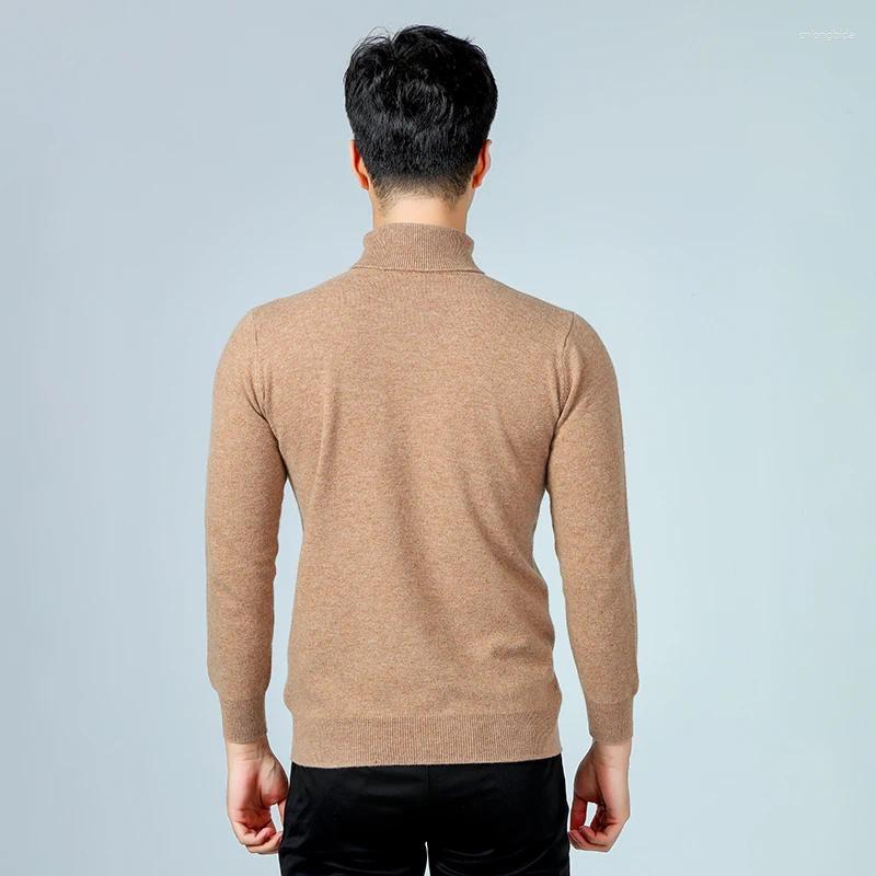 Mens Sweaters Autumn Winter Men Sweater Long Sleeve Turtleneck Pullover Merino Wool Warm Solid Cashmere Knitted Basic Casual Clothes Top