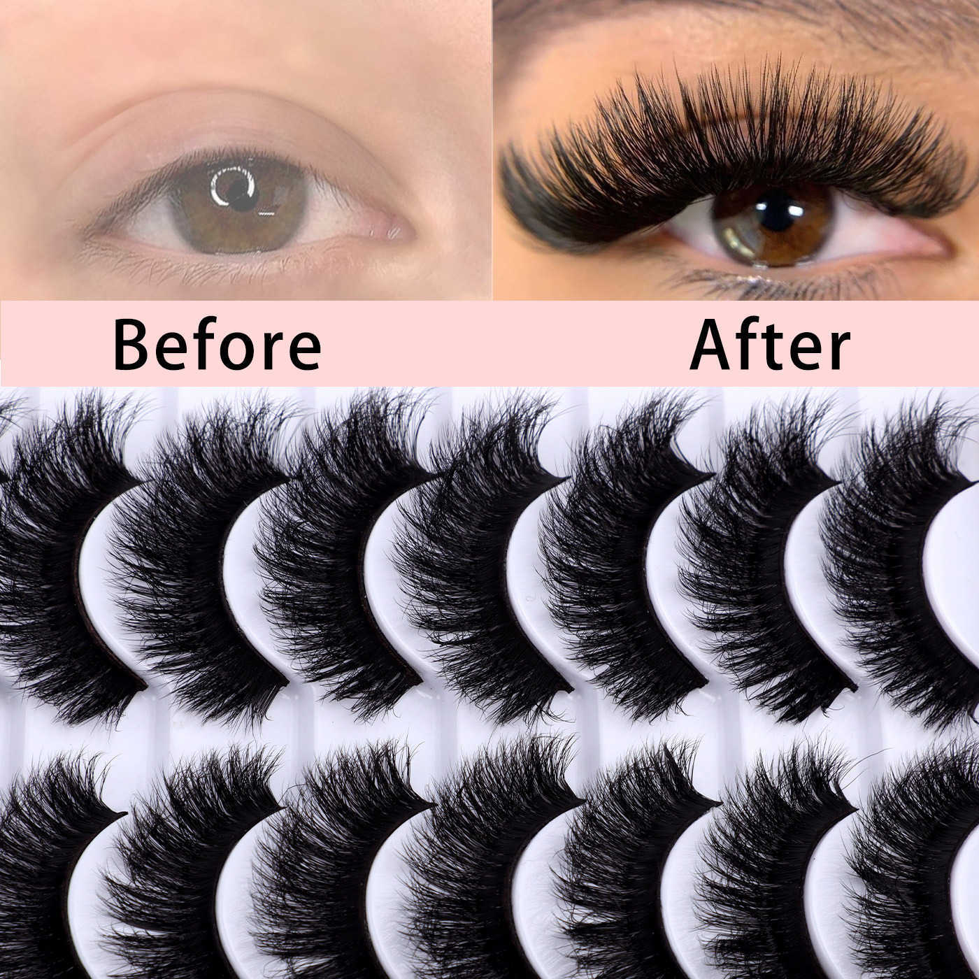 Natural Thick 10 Pair Explosive Hair Fake Eyelash Activity Exaggerated Curling Eyelash W250324