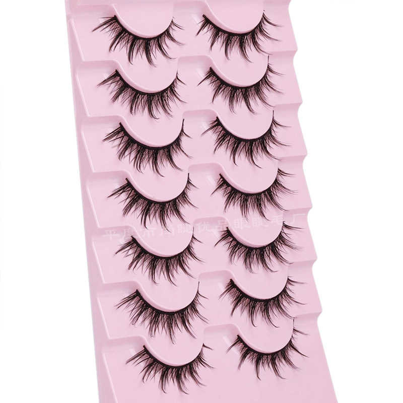 M01 Seven Pair Anime Eyelash Natural Thick Three Dimensional Curling Barbie Manga Eyelash W250324