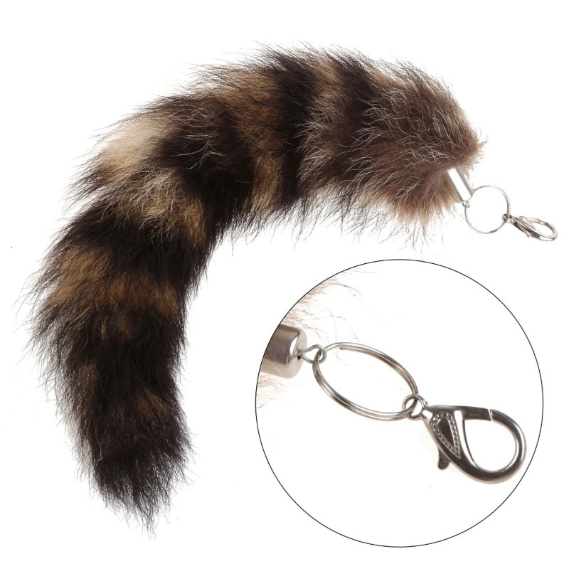 for Key Ring Raccoon Coat Tails Chain Keychain Keyring Gift Tails Key Ring Chain Creative Rings for Men 250324