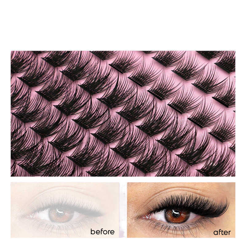 Wind Eyelash False Eyelash Thick Curling Barbie Simulation Super Soft Fairy Eyelash Beginner Encryption Combination Set W250324