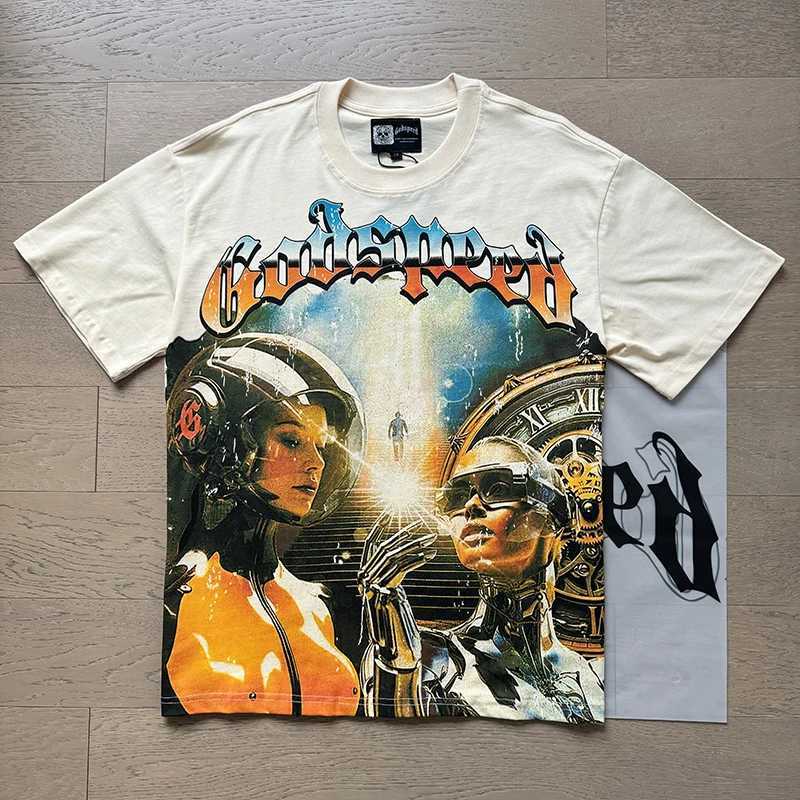 Mens Godspd T-shirt American haute couture printed shorts Sleve God SPD Top T X250324