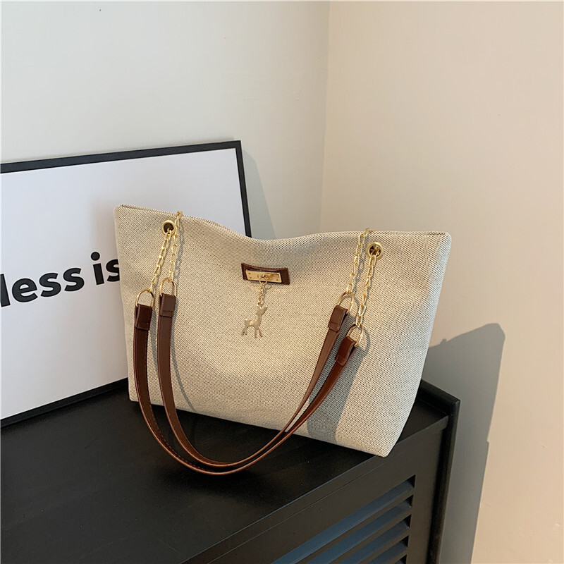 2025S Fashion Designer Commuting Texture Chain Shoulder Spring New Versatile Ins Underarm Tote Bag For Women