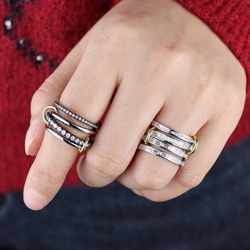 New design Multi Piece Stacking Eternity Band For Women Party Engagement Full Finger Ring fashion Jewelry