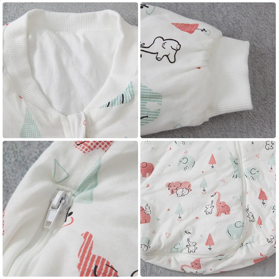 Baby Sleep Bag Diaper Change Soft 100% Cotton Thin Spring Sleep Bag Quilt Cartoon Printing Childrens Sleep Protection 250324