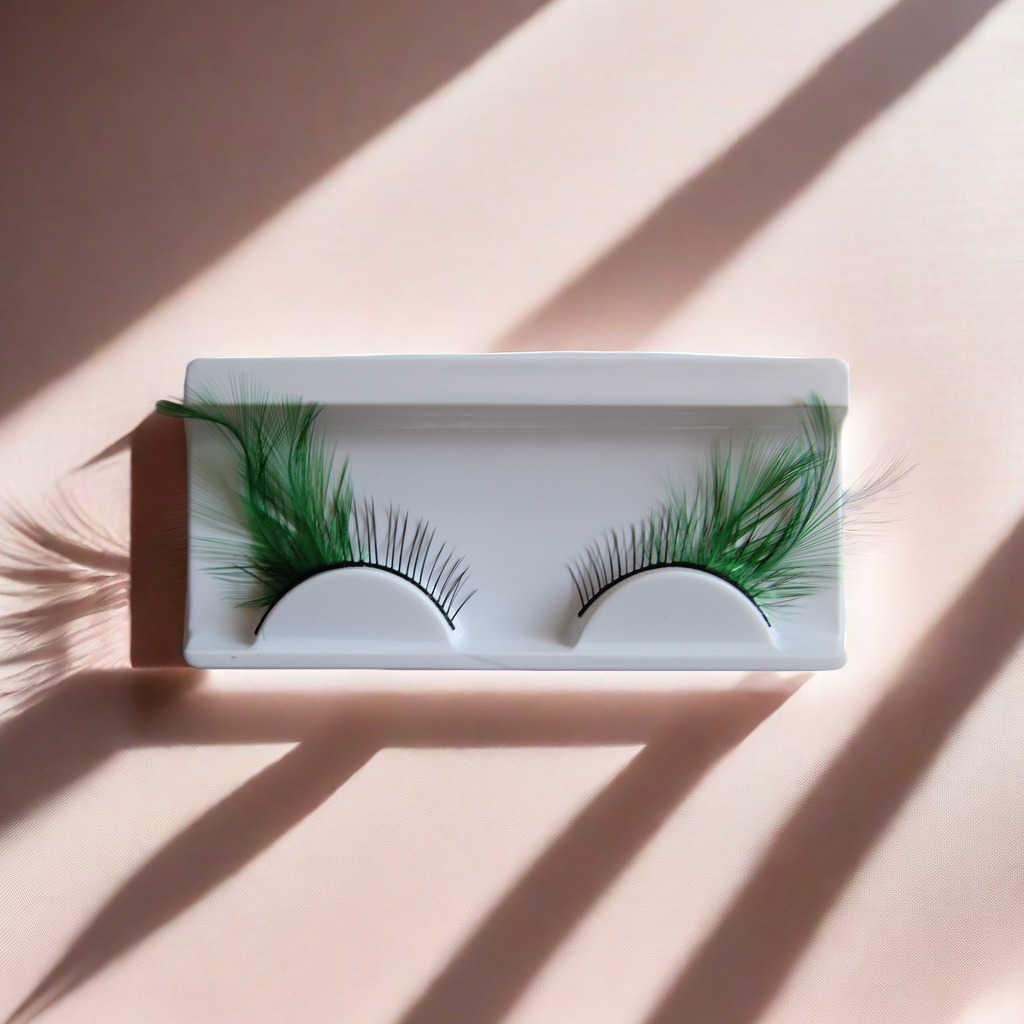 Eye Tail Elongated Colorful Feather False Eyelash Exaggerated Stage Double Eyelid Makeup Temperament Swallowtail W250324