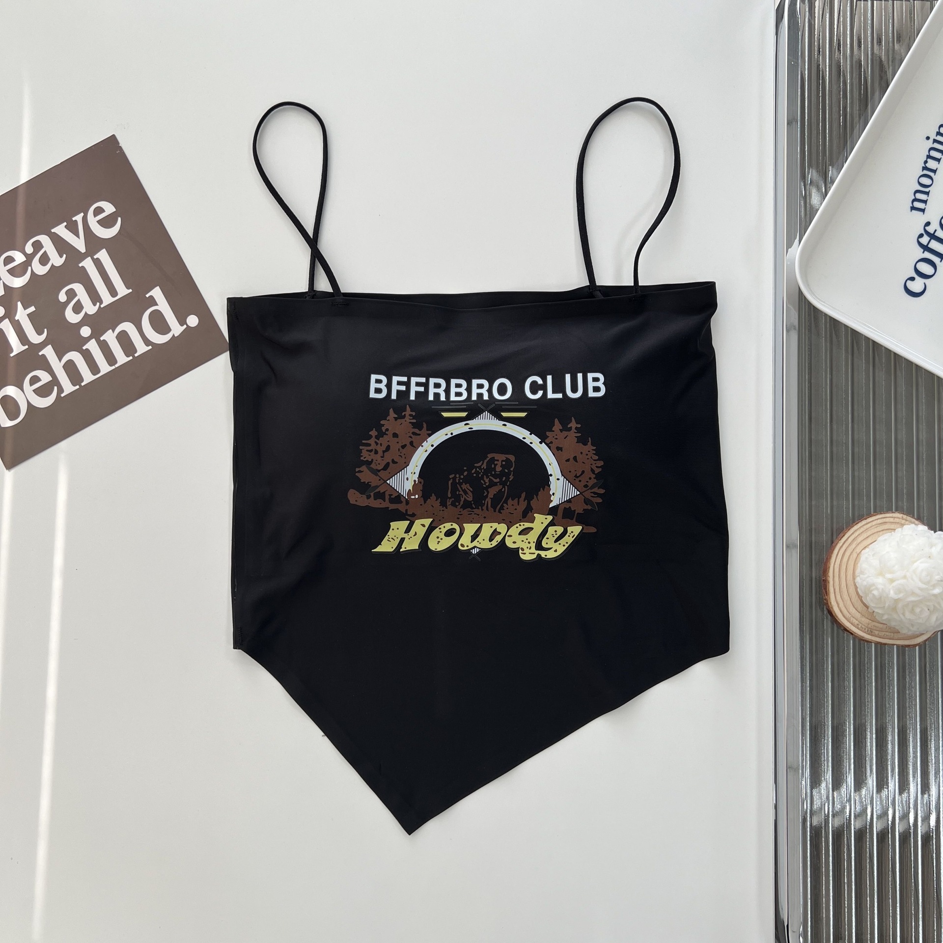 Sexy Camisole Vest For Women Autumn New Style Slim Fit Niche Irregular Print Inverted Triangle Camisole Beautiful Back