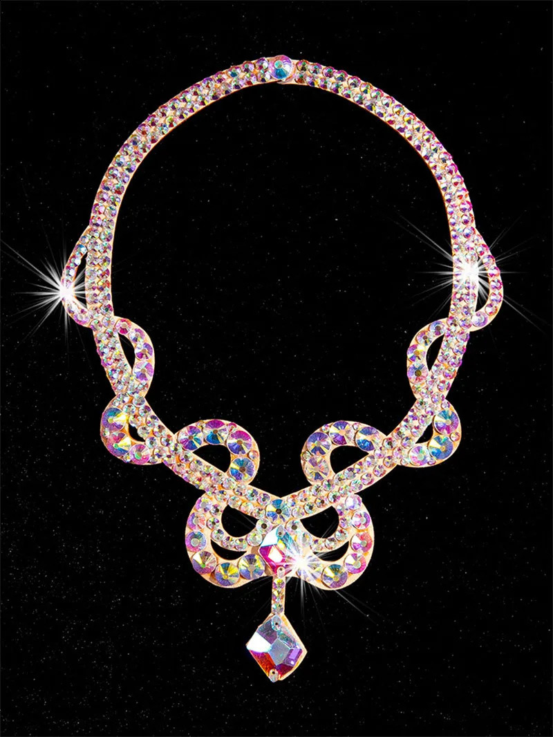 Necklace Collar Choker Ancient Egyptian Costume Belly Dance Jewelry Sparkle Rhinestone Costume Accessory Pography Show Stage 250318