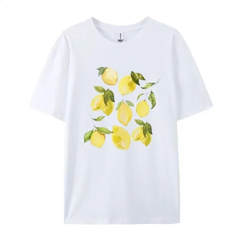 8 Lemons Graphic Summer Tshirt Retro Top Round Neck Short Sleeve Dark Gothic Printed Street Clothing Fashion Womens Wear Y2K 250324