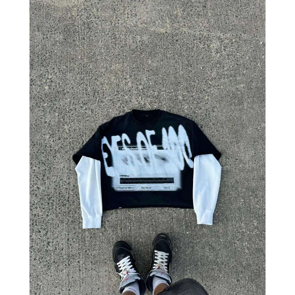 Harajuku Fashion Street Wear Men's Printed American New Casual Hoodie