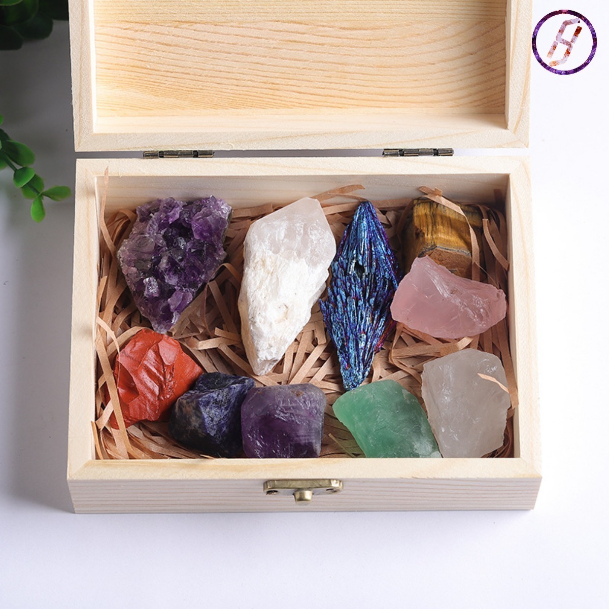Natural Crystal 7 Color Gemstone Crystal Ore Raw Stone Box Set 7 Chakra Healing Crystal Karmic Imprinting Gemstone Kits Mysterious Eastern Energy