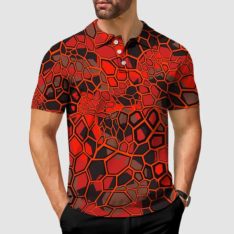 2025 Paley Pattern Mens Polo Shirt Short Sleeve Collar Soft Golf Tshirt Casual Outdoor Sports Hawaii 250311