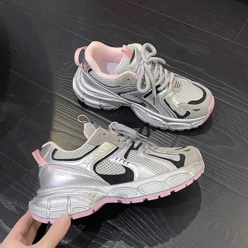 Thick soled dad shoes for womens 2024 spring/summer new Sier breathable 100 pair light sports casual womens shoesXJ250324