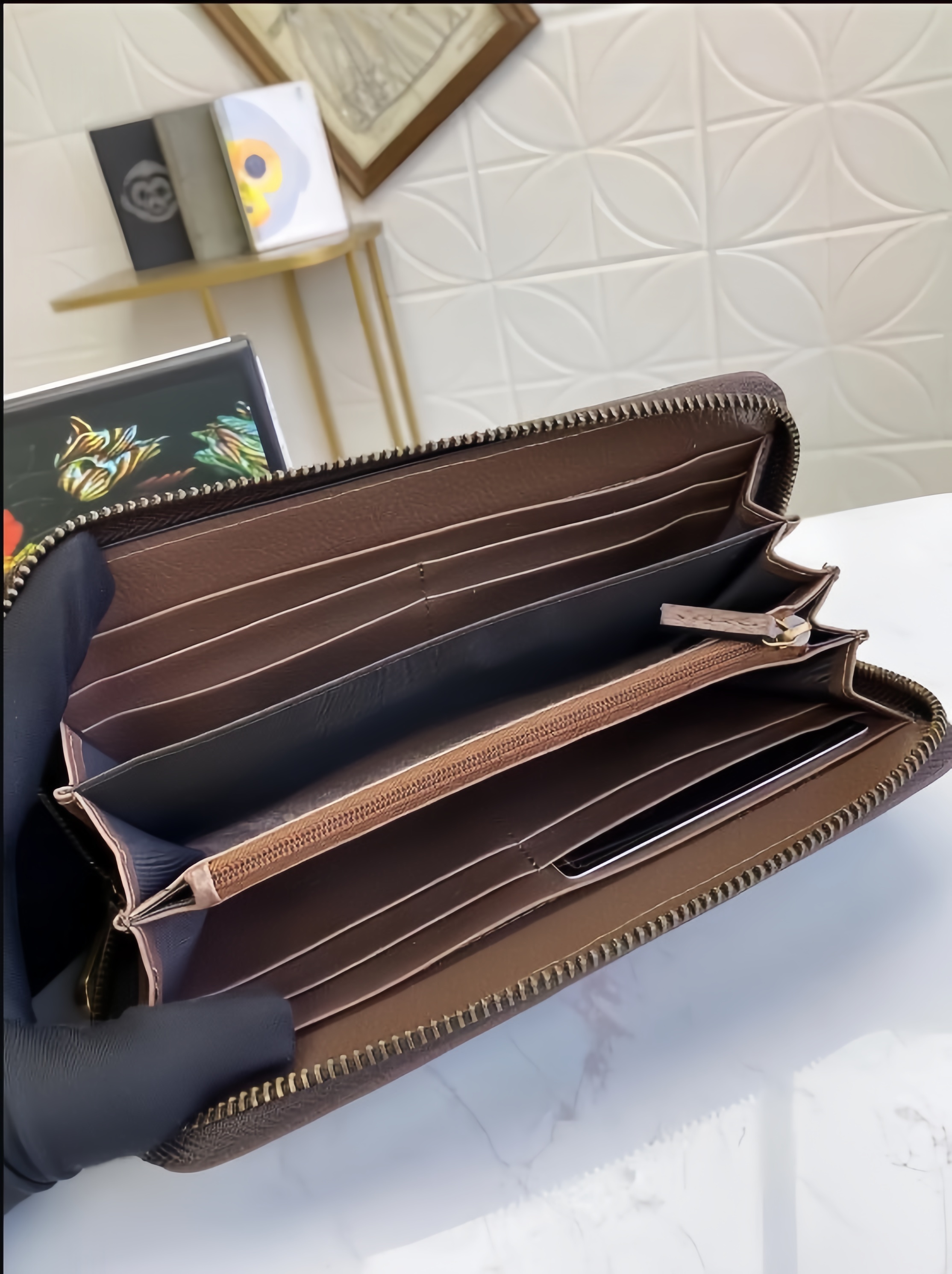 Ophidiiia Continental Standard Long Wallet Cover With Stripe 523153 Zippy Card Holders Classic Vintage Purse