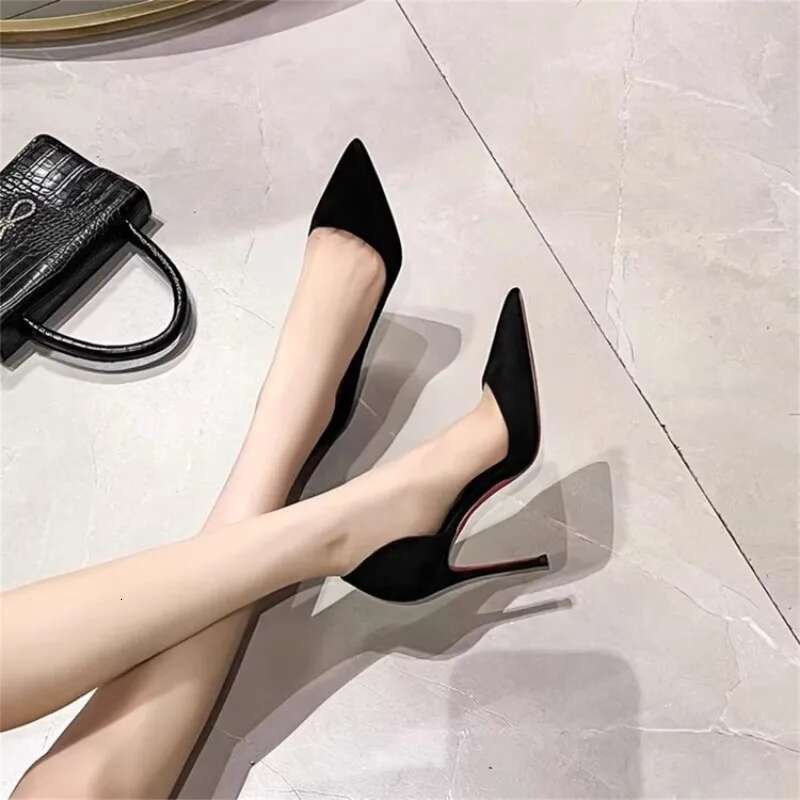 European and American Fashion Women Sier High Heels Shallow Mouth Pointed Side Empty Sexy Nightclub Slim Single Shoes