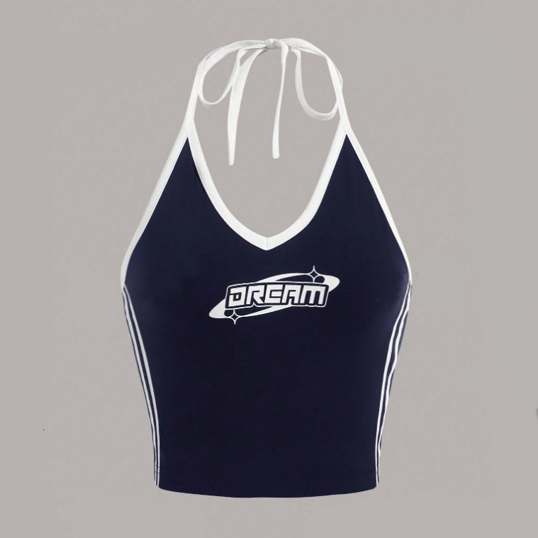 2025 New Letter Printed Color Beach Vest Fashion Casual Set Red, Black, White Outdoor Spicy Girl Slim Fit Tank Top