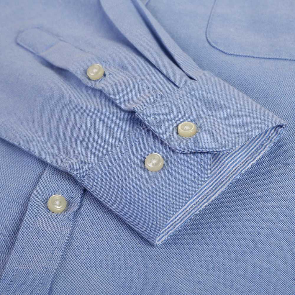 Mens formal long sleeved hard Oxford top plain striped embroidered pocket buttons casual dress X250324