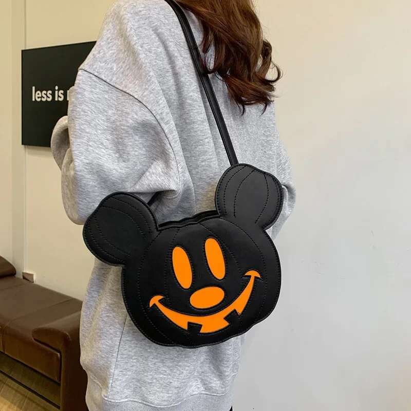 Creative Shoulder Personalized Niche Halloween Pumpkin Funny Women's PU Crossbody Cartoon Bag