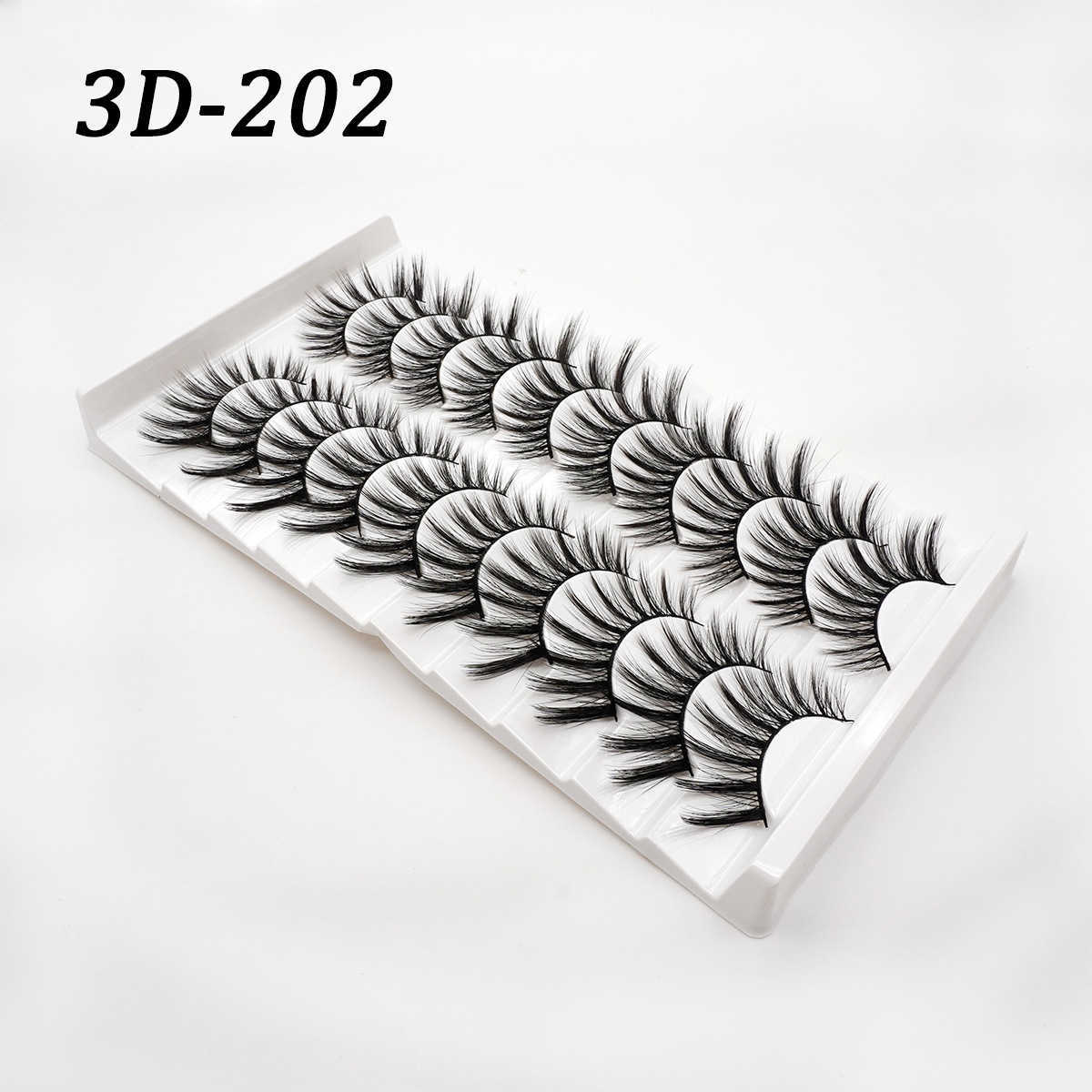 Style 10 pairs of fake eyelashes thick eyelashes natural extension curling one piece fine stem W250324