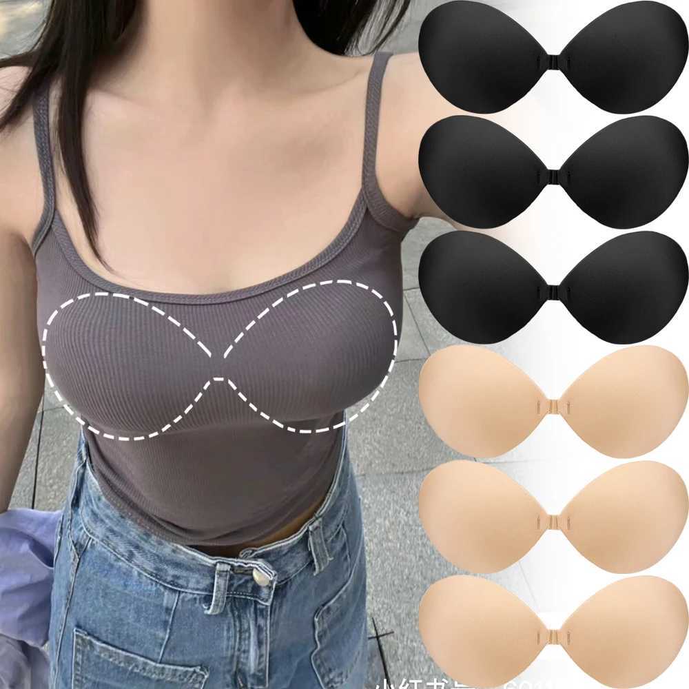 Silicone Nipple Patch Strapless Up Push Underwear Invisible Womens Underwear Bra Nipple Cover Patch Black Skin Color Seamless CupXJ250324