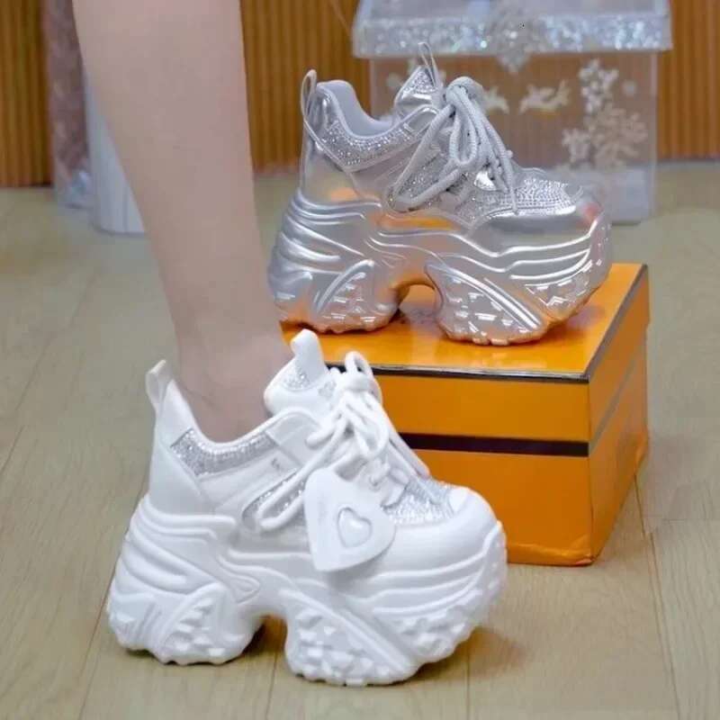 2025 New 10.5CM Women's Casual Thick Bottom Designer Fashion High Heels Sports Vulcanized Shoes Sports Shoes Thick Bottom Sports Shoes