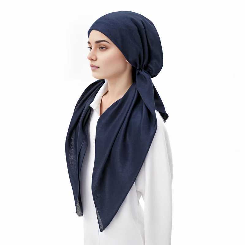 Cotton instant Muslim headscarf with inner wrap triangular headscarf regular Islamic headscarf soft headscarf X250324