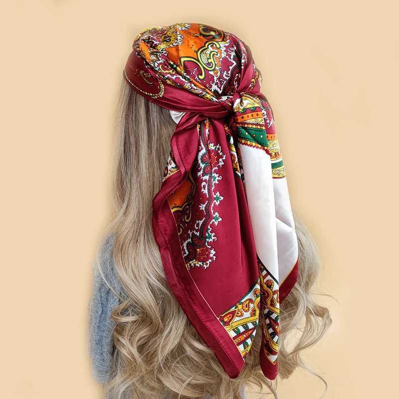 Luxury brand scarf top Wen Summer satin Foard Bandana Chux soft neckline headscarf womens silk X250324