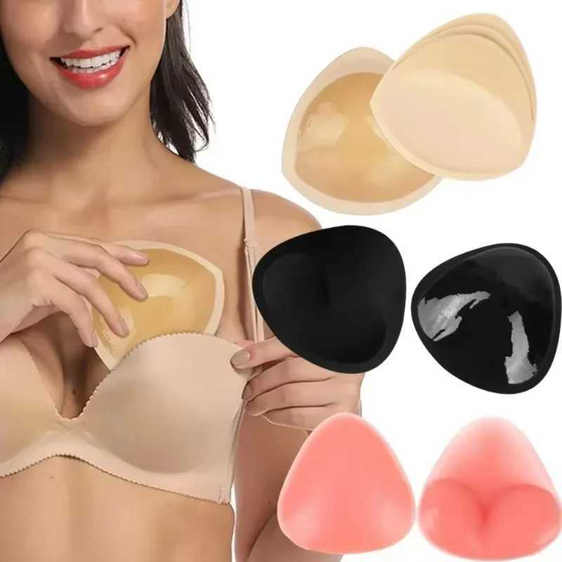 2PCS chest push up adhesive bra thick sponge breast pad chest push up enhanced silicone detachable insert swimsuit invisible braXJ250324