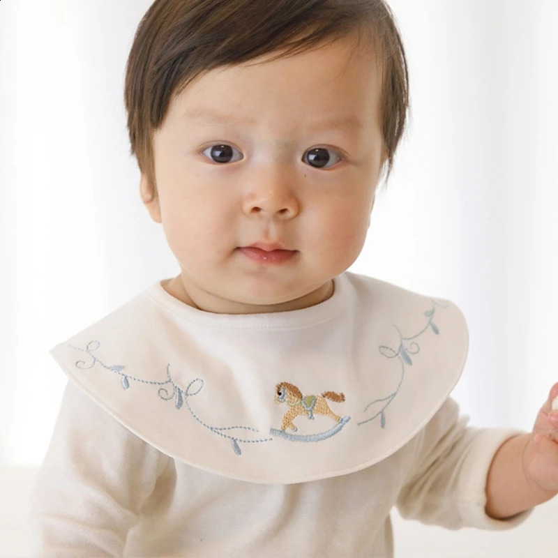 3 waterproof baby bibs with embroidered cotton born bibs cute patterns born bibs portable bibs suitable for boys and girls 250324