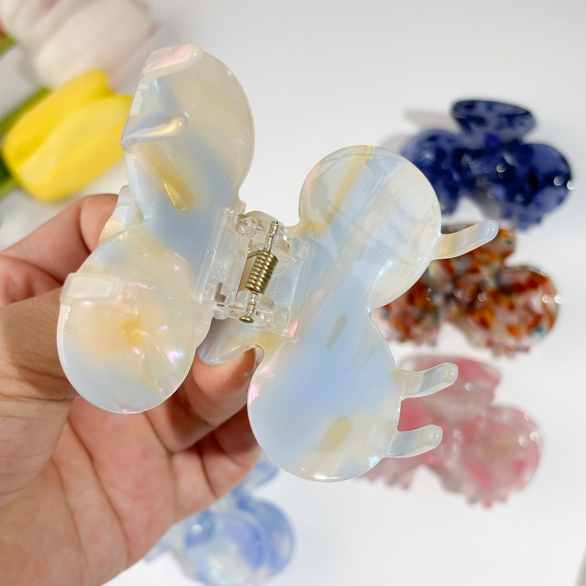 Acetate Flower Grab Clip Cute Fashion Plate Hair Clip Temperament Shark Clip Delicate Hair Accessories Hair Clip Female