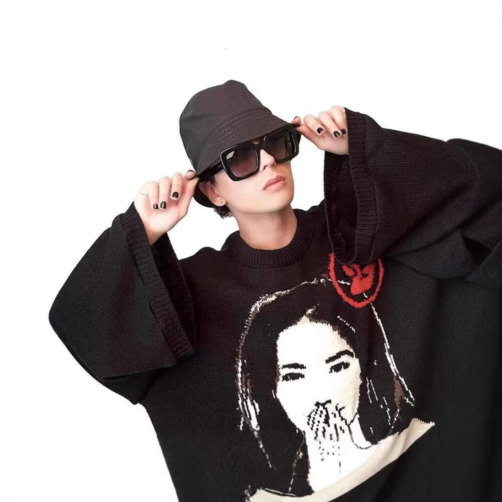 International Station New Winter Lazy Style Loose Long Sleeve Hoodie Men's and Women's 3D Jacquard Craft Pattern Knitted Sweater