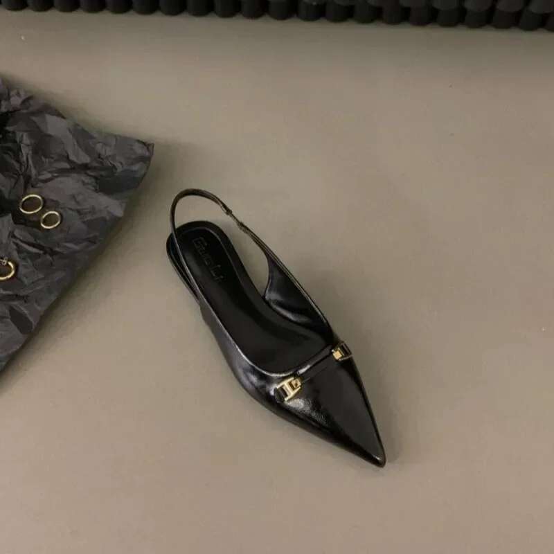 Fashion Pointed Sandals for Women Summer Versatile Dress Flat Bottomed Footwear Korean Style Lightweight Mary Jane Single Shoes