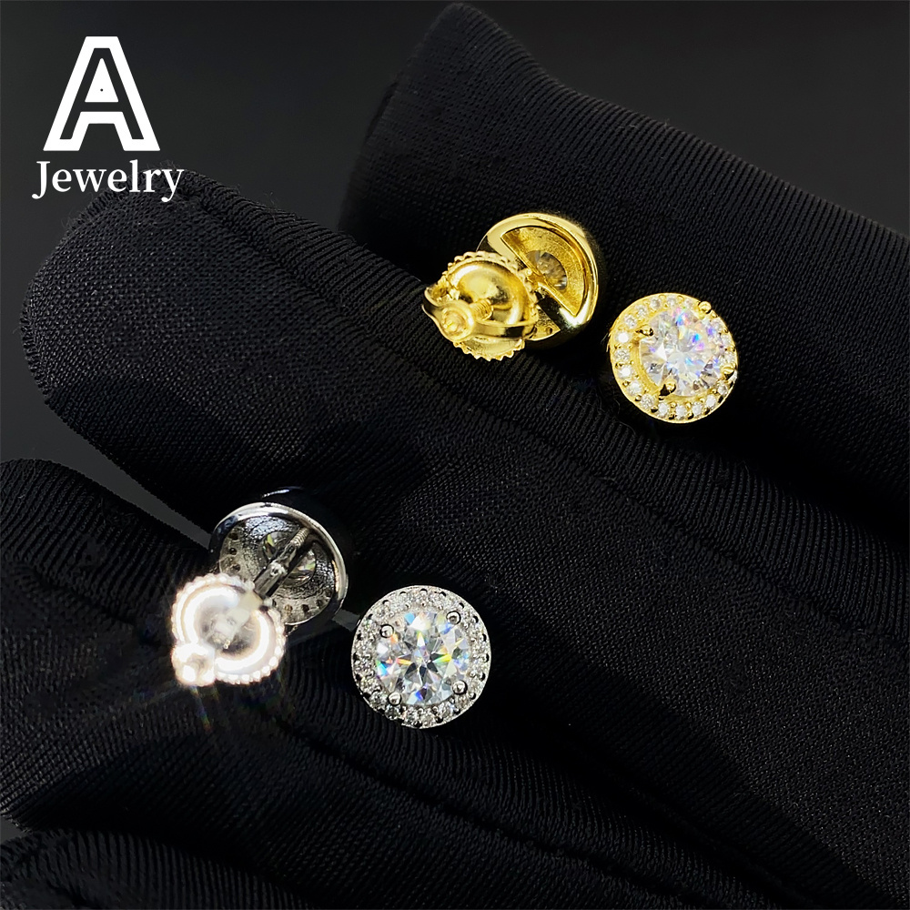 The new 925 Pure is available by testing diamond delicate fashion earrings Hip Hop mens and womens trend personality studs