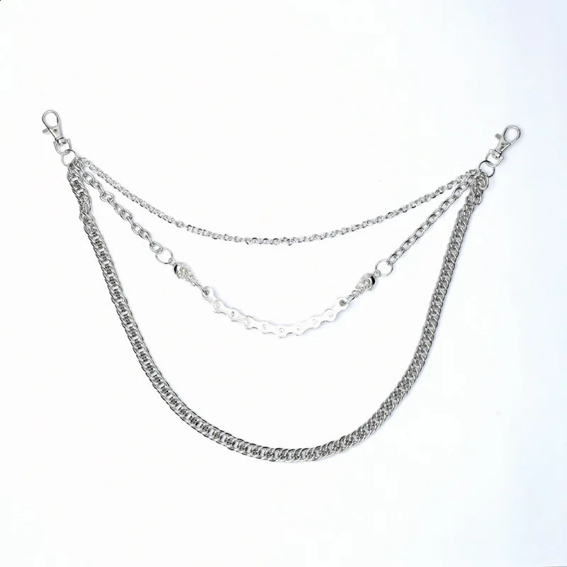 Punk Waist Chain Belt Silver Trousers Chain for Men Jeans Belt Chain for Pants Cool Metal Rock Chain Hiphop Summer Jewelry Man 250324