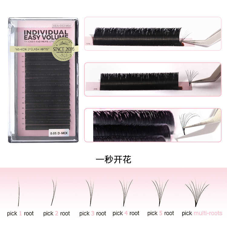 Xingyan blooms in one second densely arranged with natural thick and soft grafting eyelashes. Planting false eyelashes grafting W250324
