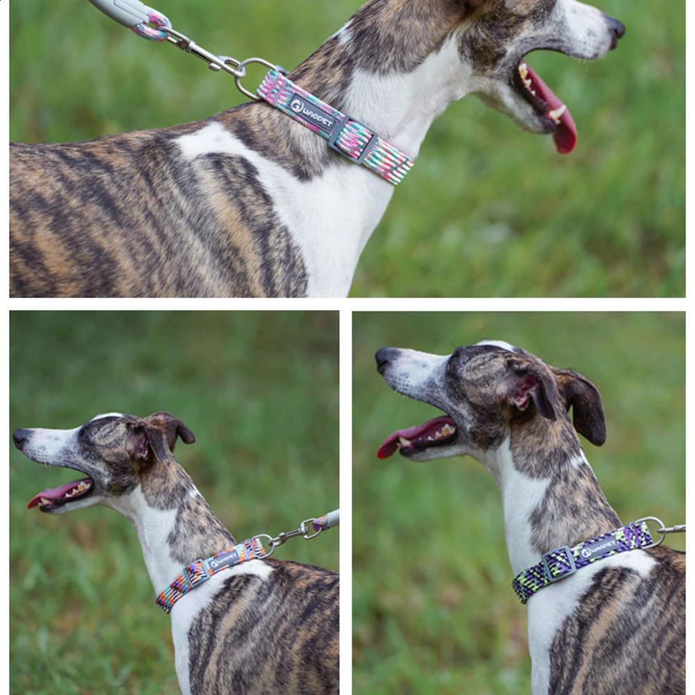 Adjustable Puppy Dogs Collar Medium Large For Dog Choker Ring Durable Reflective Nylon Pet Cat Collar Breathable Bulldog Harness 250320