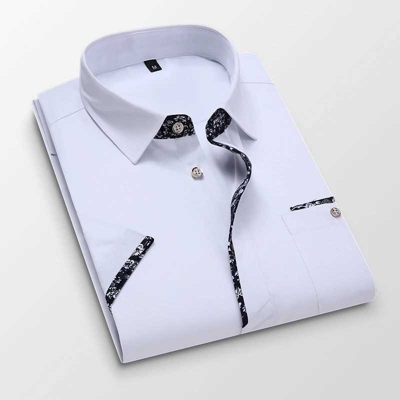 TFETTERS Summer Mens Dress Casual Short Sleeve Collar Button Cotton Polyester Pocket Design Mens Shirt X250324